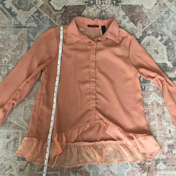 BKE red muted tan blouse size small - Picture 5 of 5
